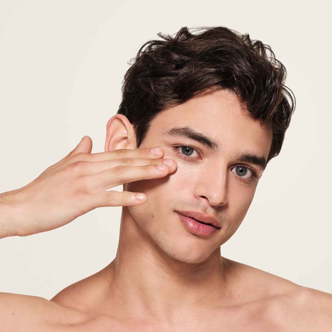 Close-up of the under-eye area showing brightened skin