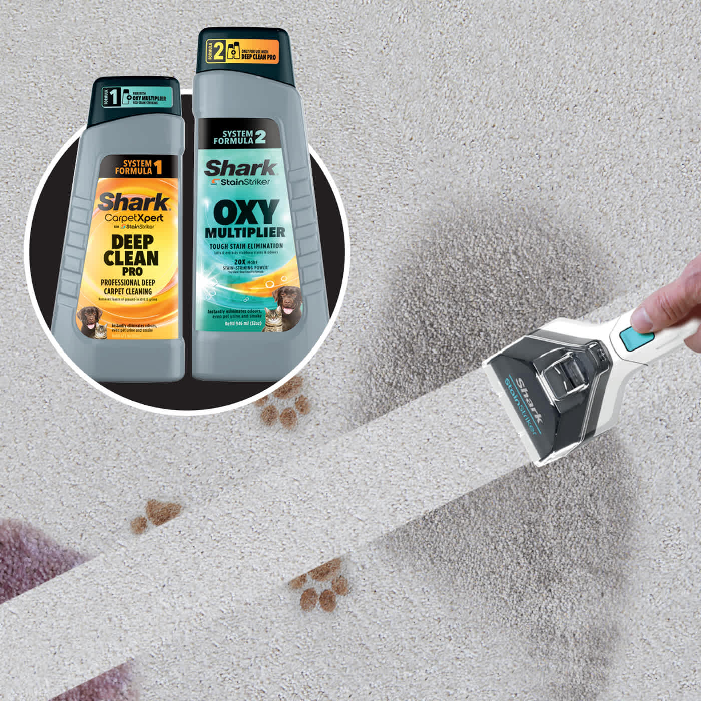 Instantly remove stains & odours