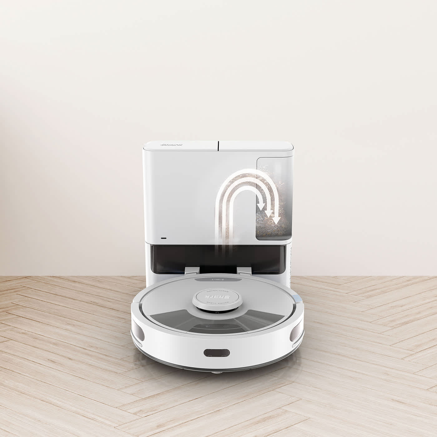 Empties & charges itself