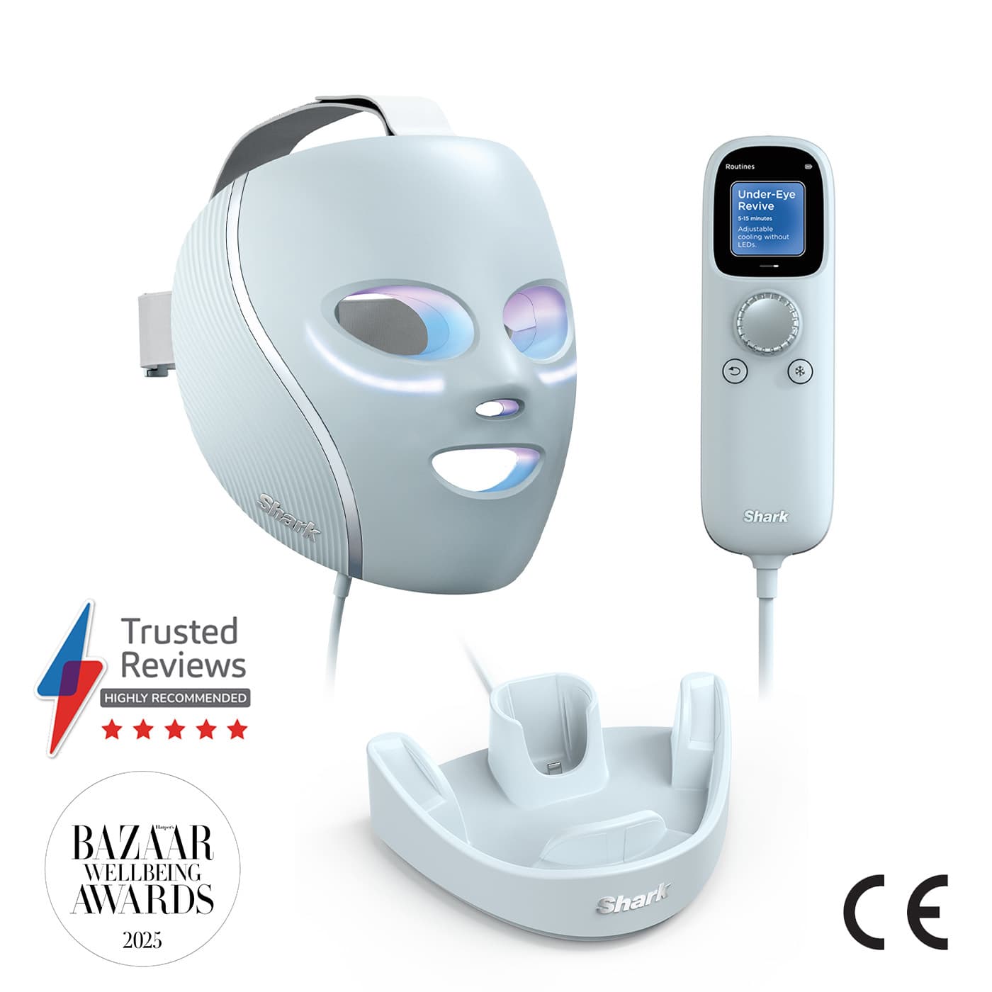 Shark CryoGlow Blemish Repair Mask with Charging Stand FW312XSKF - Blue Frost product photo