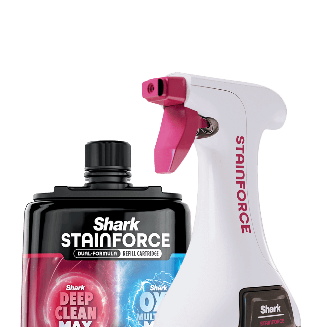 Single refill bottle of Shark StainForce cleaning solution against a plain white background